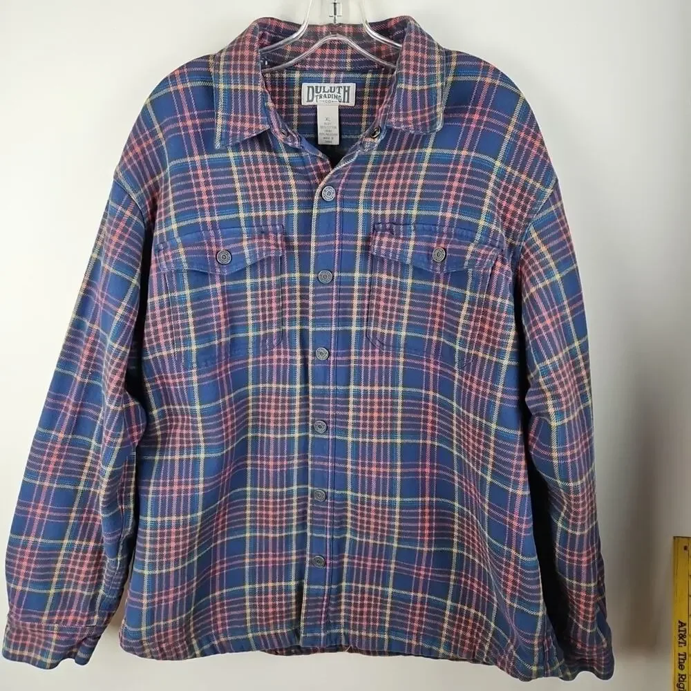 Duluth Trading Co Shacket Mens XL Flapjack Fleece-lined Relaxed Fit Shirt Jac